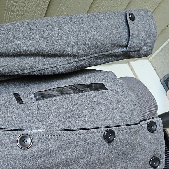 SEAN JOHN JACKET COAT MEN'S M MEDIUM BLACK GRAY BUTTONS - Picture 4 of 8